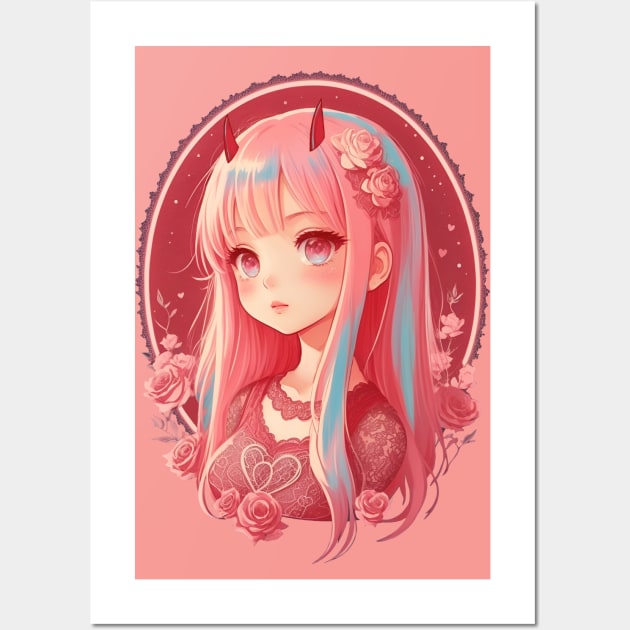 Chibi Zero Two Wall Art by Selene’s Designs